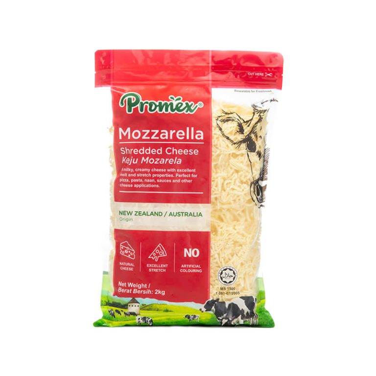 Promex Shredded Mozzarella Cheese (New Zealand) Promac Ingredients